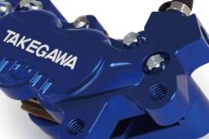 アルミビレット4POTキャリパー(右用　ブルー)